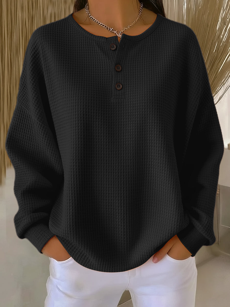 Arvette | Avslappnad Henley Sweatshirt