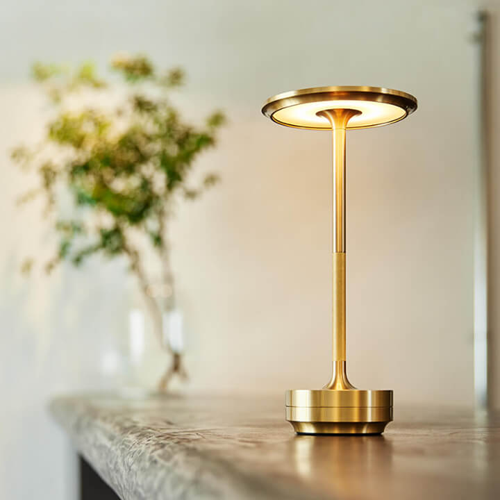 Ambientowa Metaliczna Lampa Stołowa Bezprzewodowa