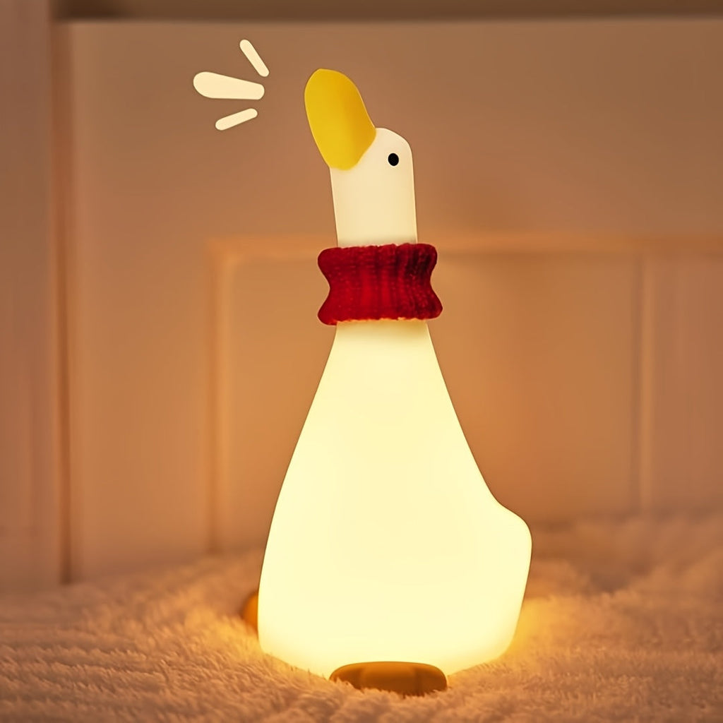 DreamDuck - Silikonowa Lampka Nocna z USB, Ładowana Dotykowym Sensorem i 3 Poziomami Jasności