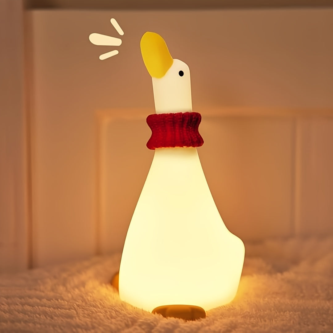 DreamDuck - Silikonowa Lampka Nocna z USB, Ładowana Dotykowym Sensorem i 3 Poziomami Jasności