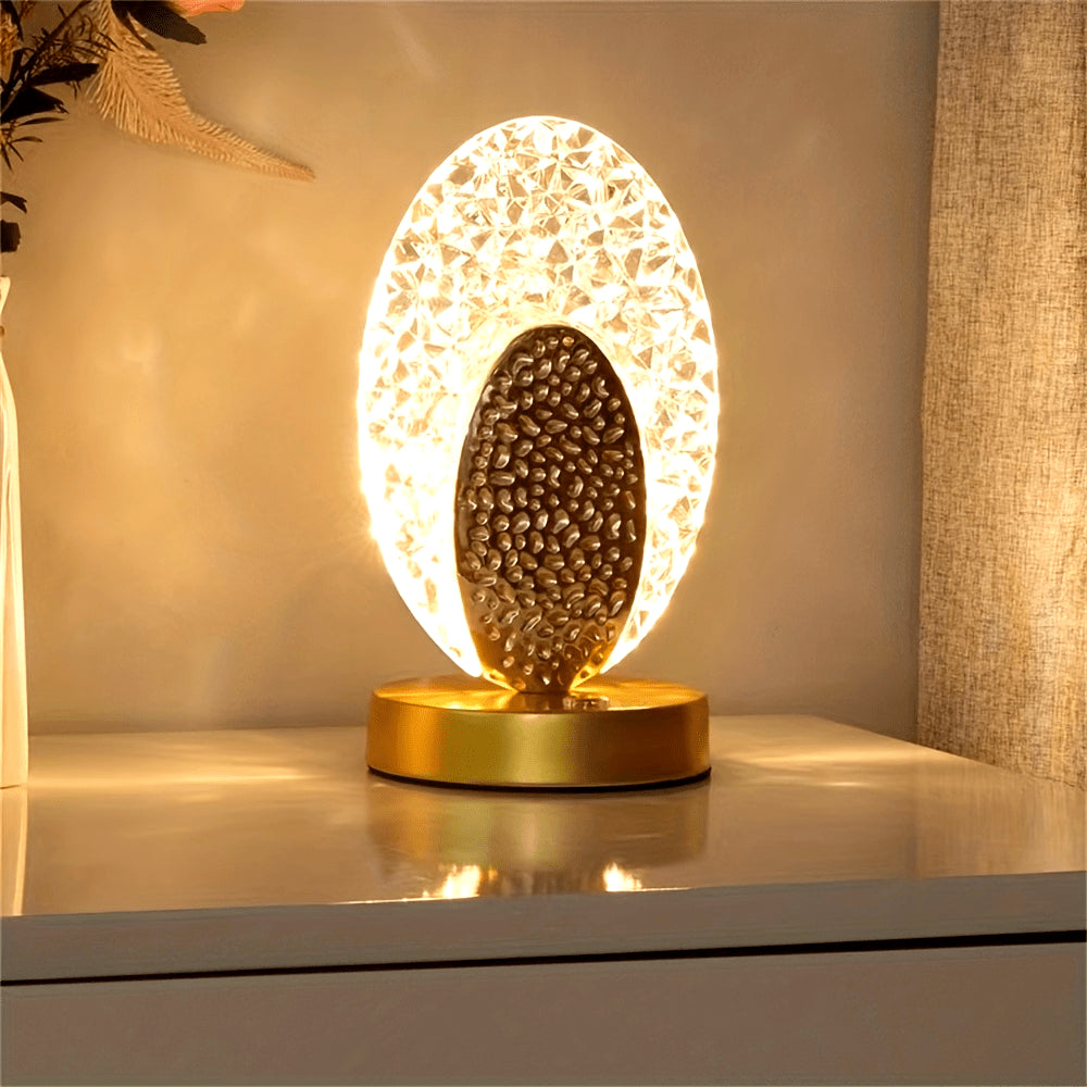 FeatherLamp - USB Dotykowa Lampa Stołowa z Designem Piór Pawia, Nieskończona Regulacja Jasności LED