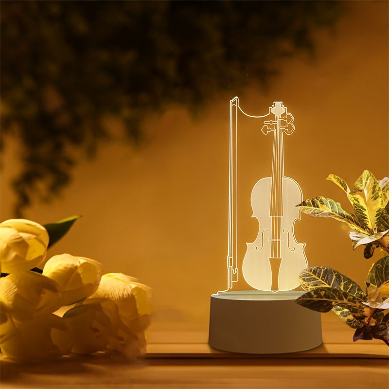 MuziekLamp - 3D Iluzja Cello LED Lampa Stołowa