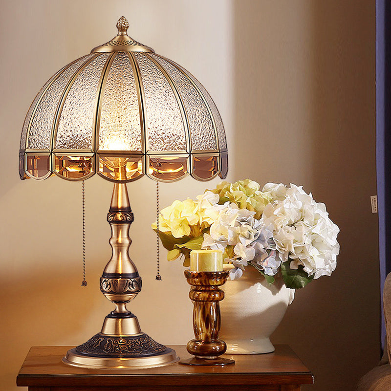 HeritageGlow - Antyczna Brązowa Lampa Stołowa