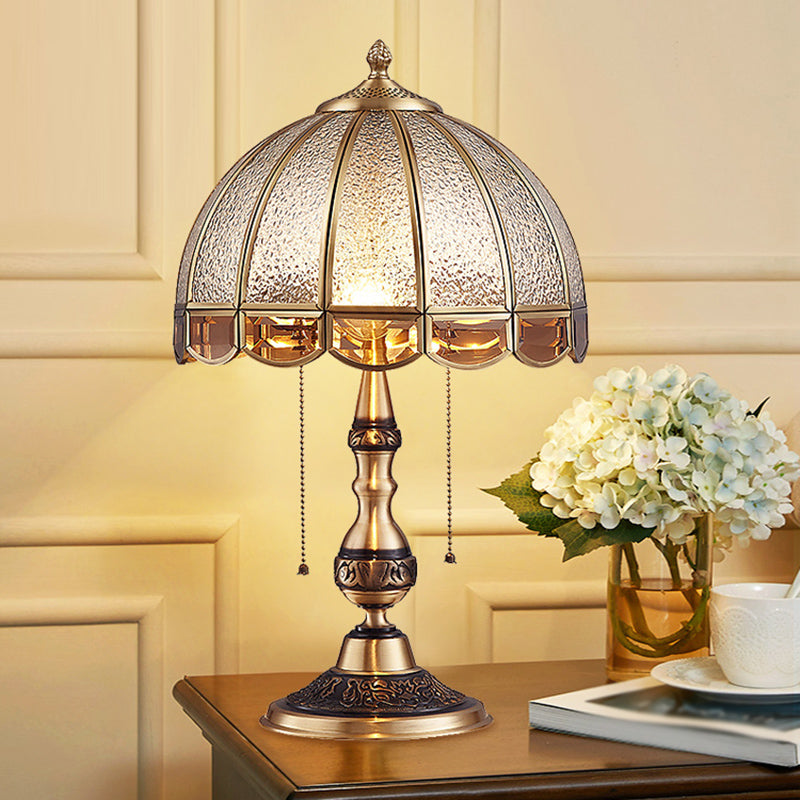 HeritageGlow - Antyczna Brązowa Lampa Stołowa