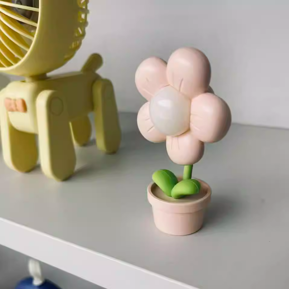 Lampa Stołowa LED Kwiatowa Z Plastikowym Dekoracyjnym Nocnym Światłem