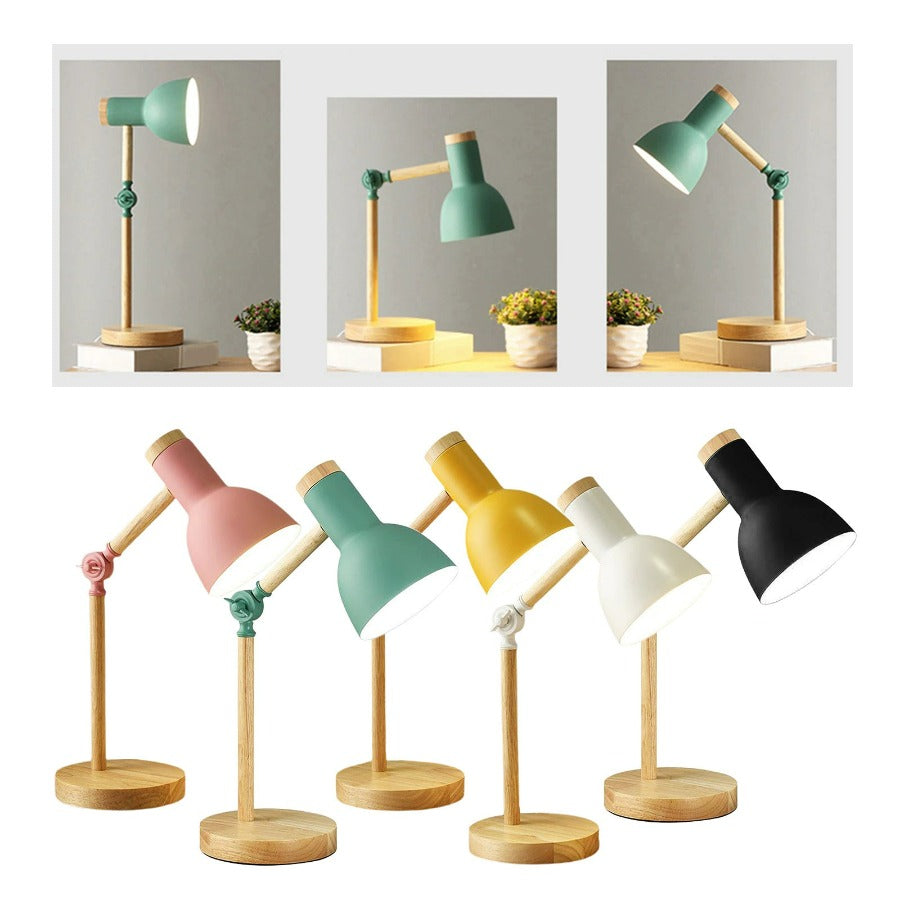 LuminoShade - Nowoczesna Drewniana Lampa Biurkowa w Stylu Skandynawskim