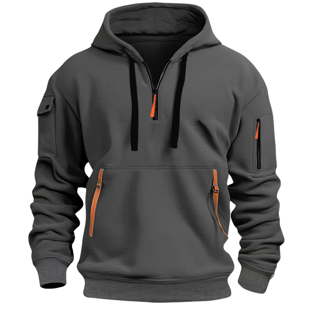 Hoodie Męski | Pół Zamek i Kaptur dla Komfortu