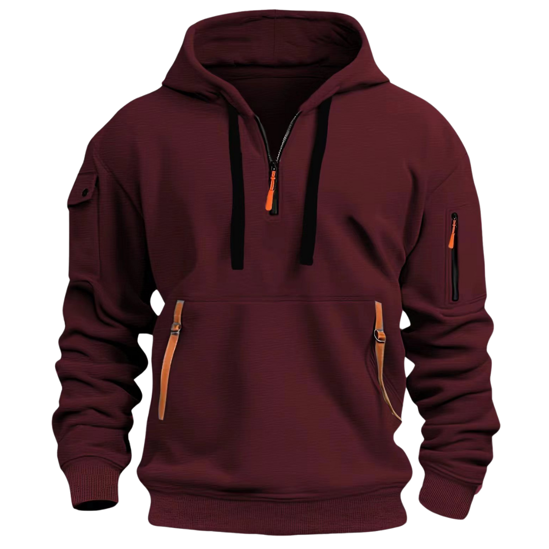 Hoodie Męski | Pół Zamek i Kaptur dla Komfortu
