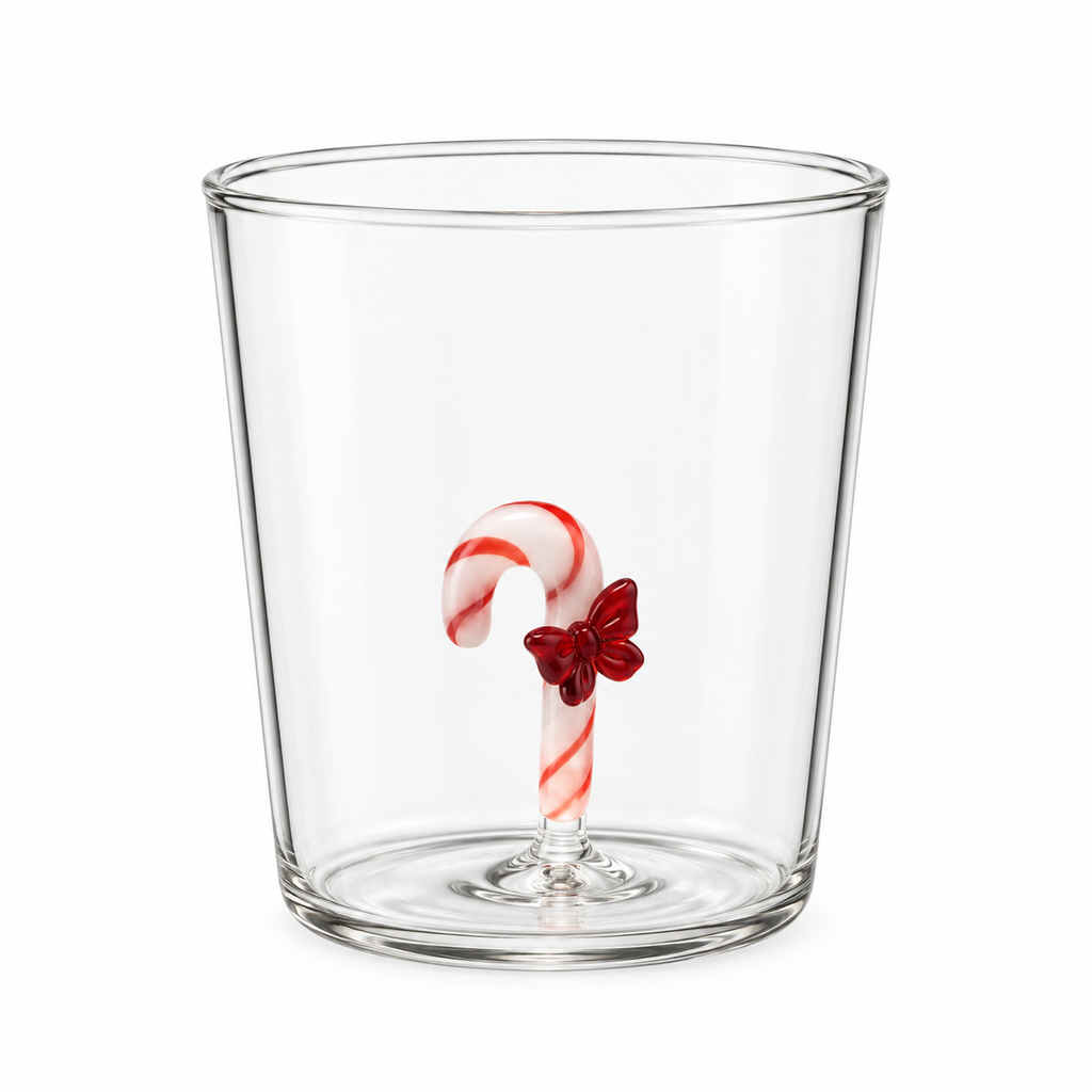 Szklanki do picia - Ręcznie dmuchane - Świąteczny wzór - 5 sztuk - 300ML
