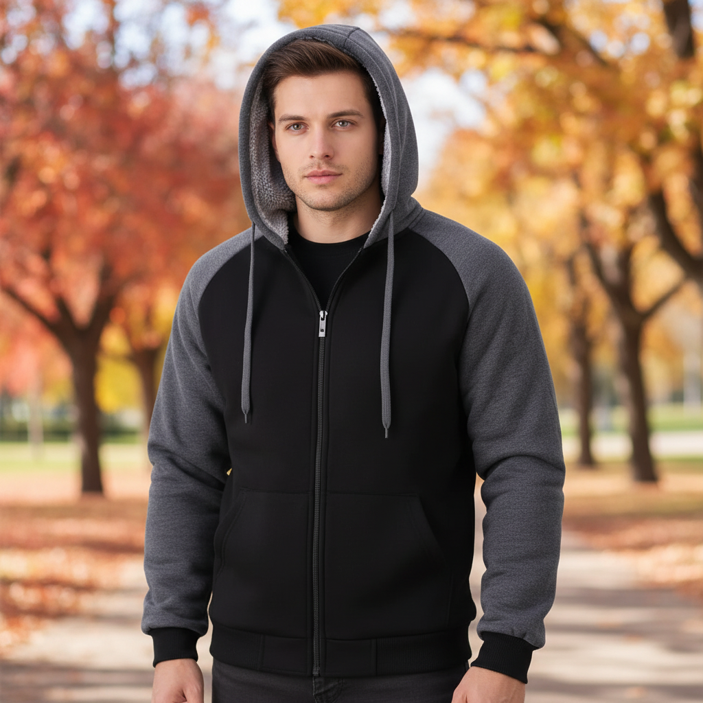 Hoodie Męski | Ciepło Wyściełany z Kapturem
