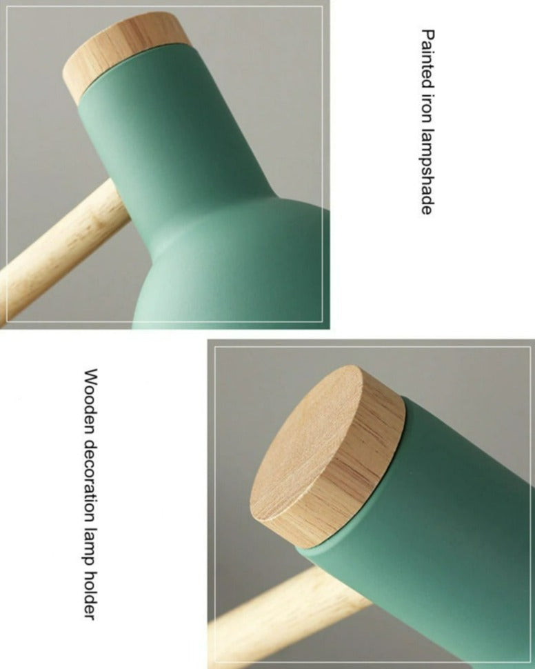 LuminoShade - Nowoczesna Drewniana Lampa Biurkowa w Stylu Skandynawskim