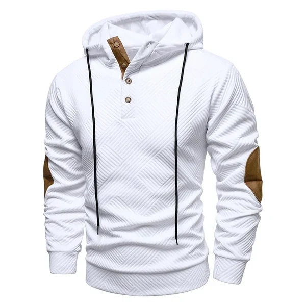 Hoodie Sweater Męski | Guziki przy Szyi & Wygodne Ciepło