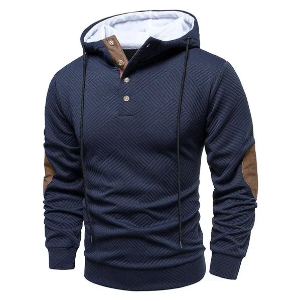 Hoodie Sweater Męski | Guziki przy Szyi & Wygodne Ciepło