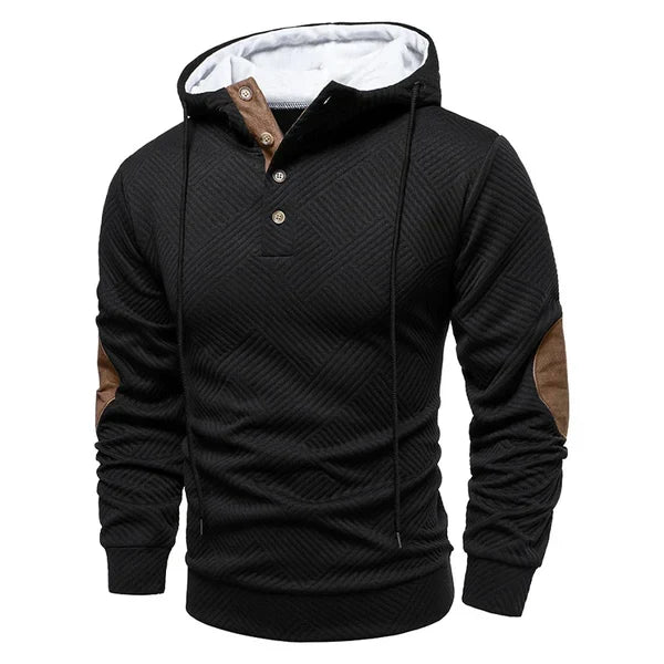 Hoodie Sweater Męski | Guziki przy Szyi & Wygodne Ciepło