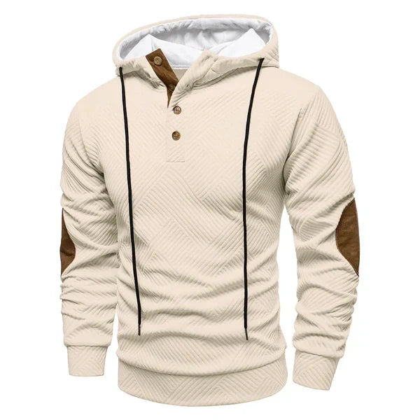 Hoodie Sweater Męski | Guziki przy Szyi & Wygodne Ciepło
