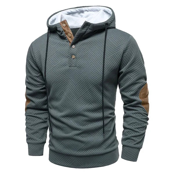 Hoodie Sweater Męski | Guziki przy Szyi & Wygodne Ciepło