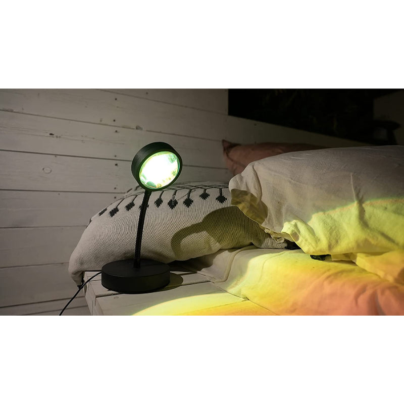 Projektor Lampy Zachodu Słońca - LED Nocna Lampa z 16 RGB Kolorami i 360° Rotacją