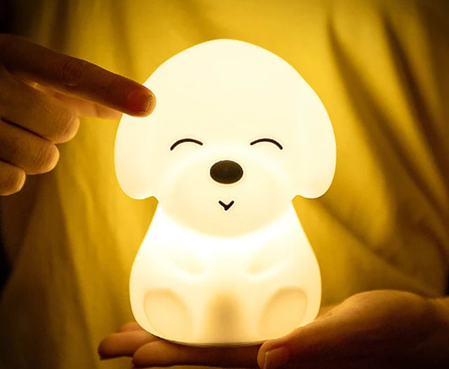 BunnyGlow - Ściemnialna LED Nocna Lampa dla Dzieci z Dotykowym Sterowaniem i Funkcją Ładowania USB