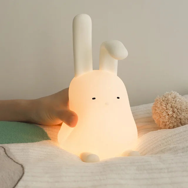 BunnyGlow - Ściemnialna LED Nocna Lampa dla Dzieci z Dotykowym Sterowaniem i Funkcją Ładowania USB