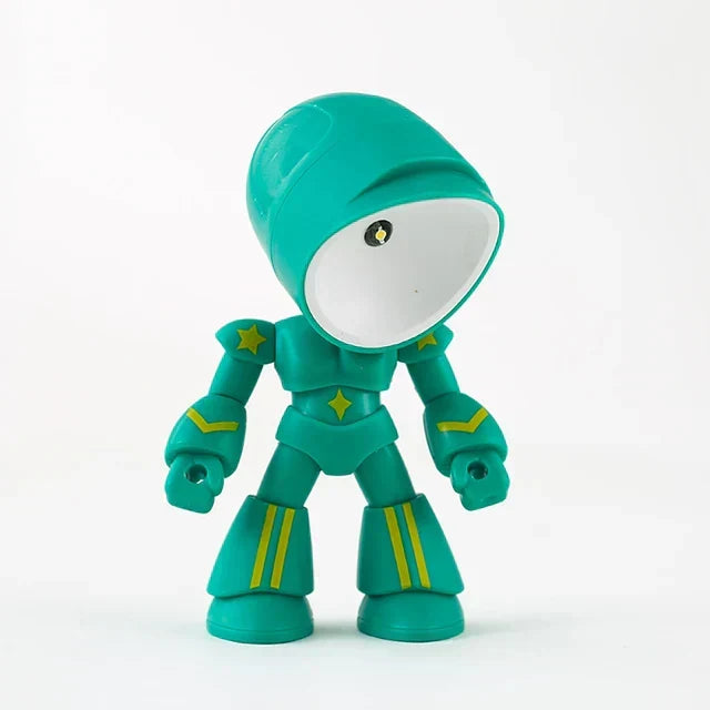 RoboGlow – Urocza Lampa Biurkowa w Kształcie Robota z LED do Pokoju Dziecięcego i Biura