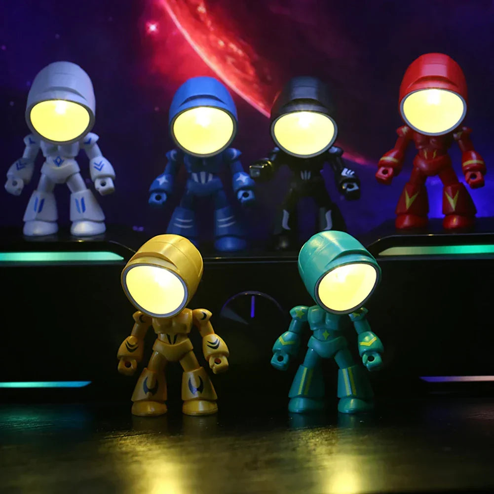 RoboGlow – Urocza Lampa Biurkowa w Kształcie Robota z LED do Pokoju Dziecięcego i Biura