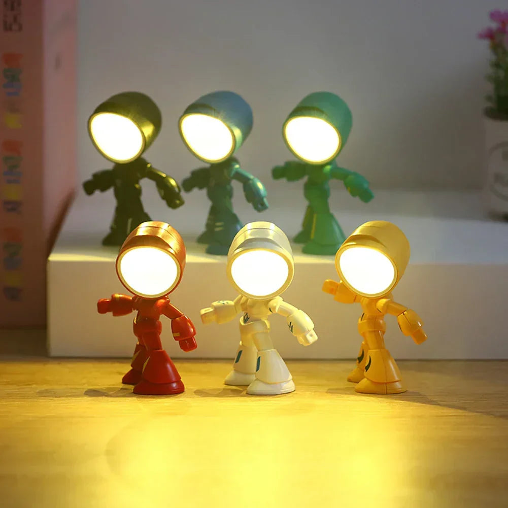 RoboGlow – Urocza Lampa Biurkowa w Kształcie Robota z LED do Pokoju Dziecięcego i Biura