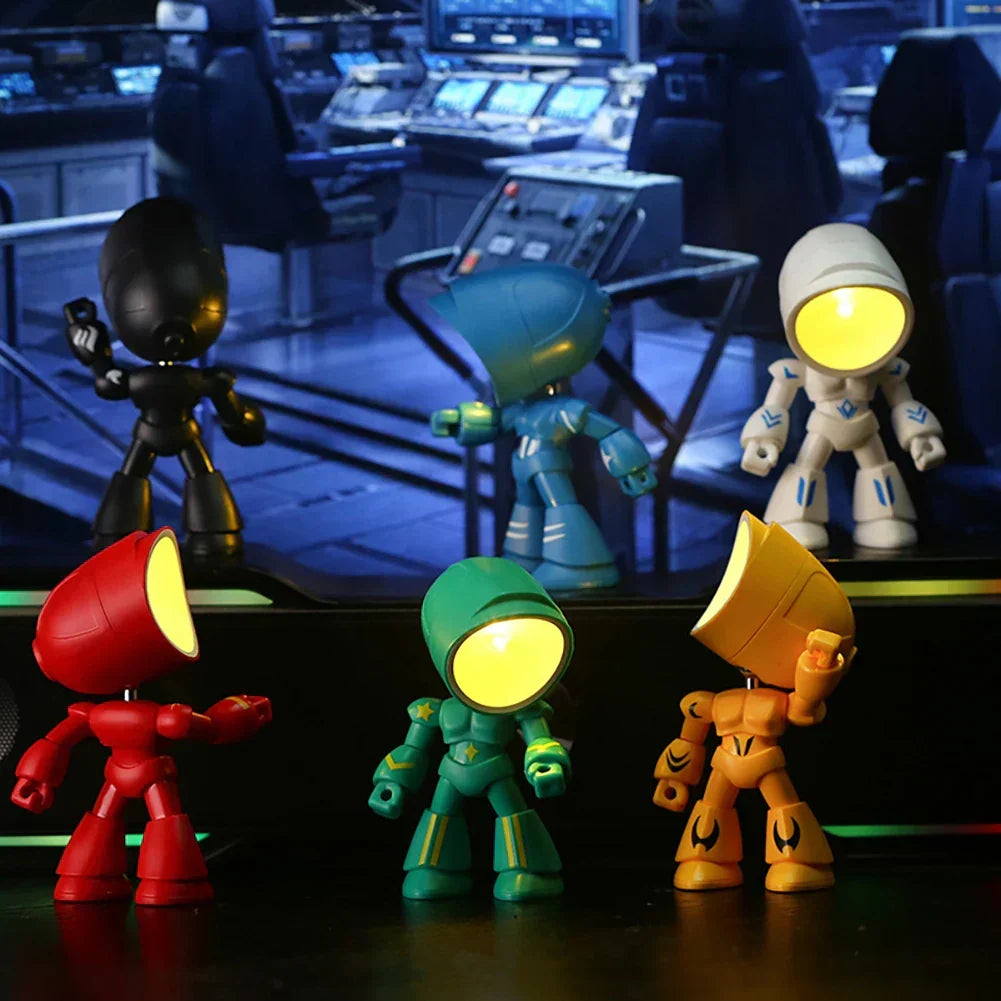 RoboGlow – Urocza Lampa Biurkowa w Kształcie Robota z LED do Pokoju Dziecięcego i Biura