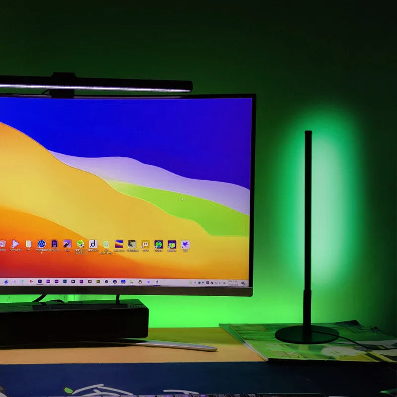 LumiGlow - Nowoczesna Lampa Podłogowa LED z Okrągłą Podstawą | Zmiana Koloru RGB i Ściemnialna