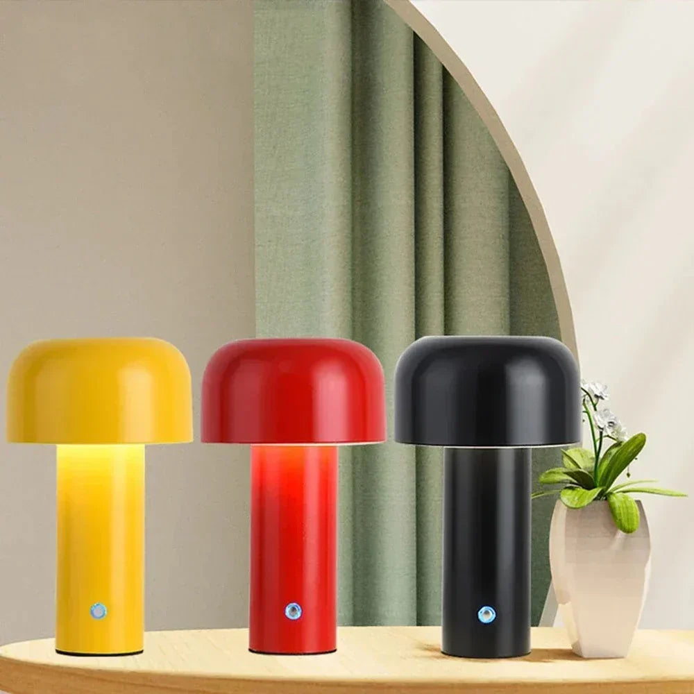 GlowMush - Ładowalna Lampa LED Stołowa, Bezprzewodowa Lampa Grzyb