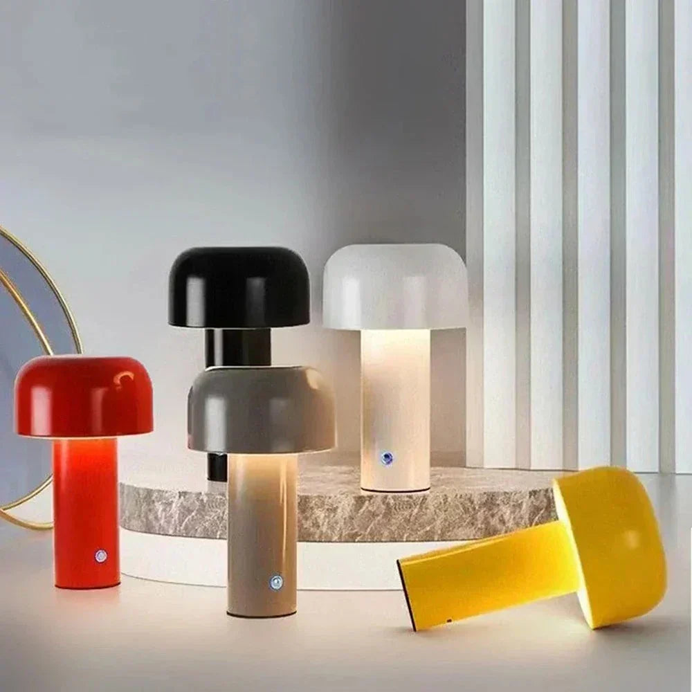GlowMush - Ładowalna Lampa LED Stołowa, Bezprzewodowa Lampa Grzyb