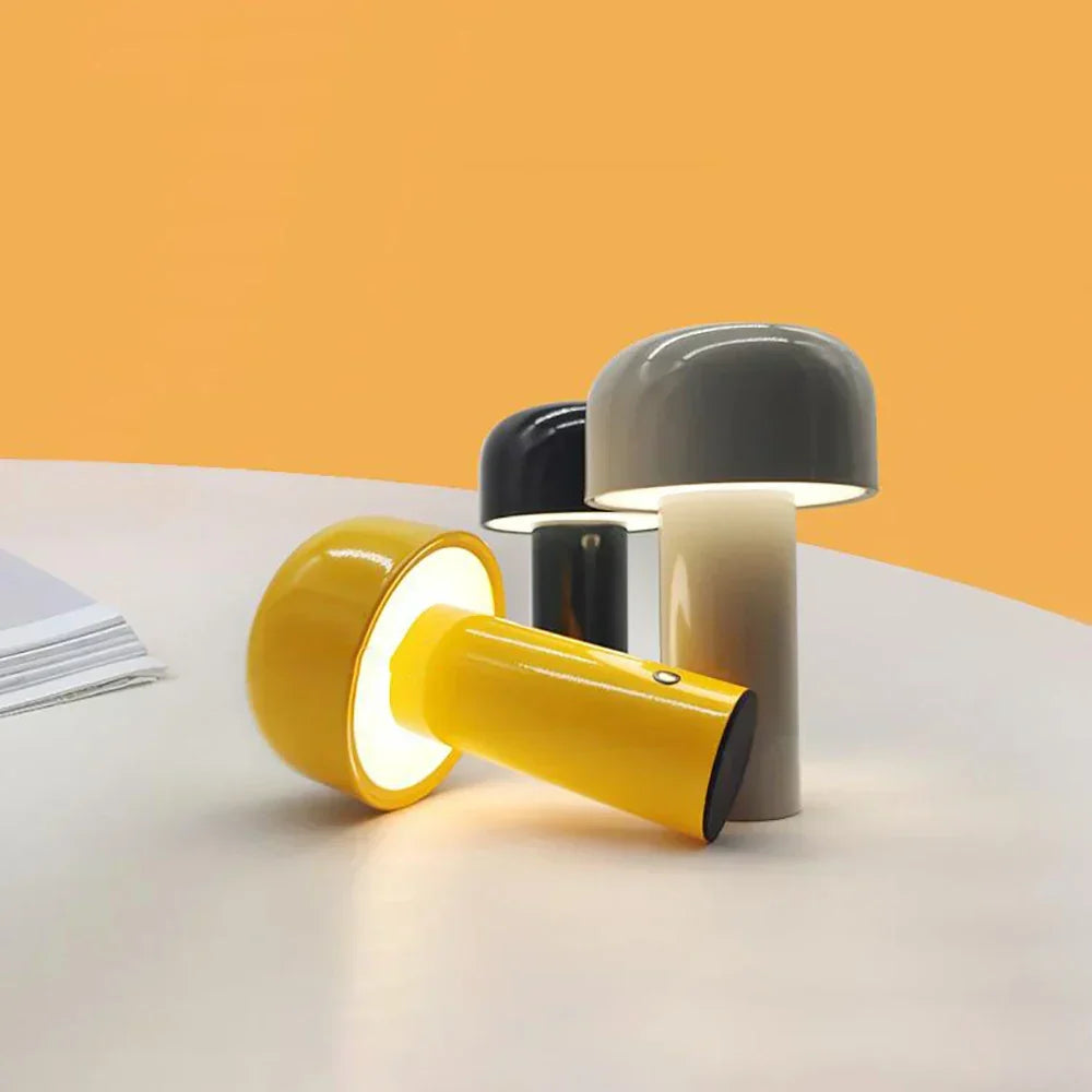 GlowMush - Ładowalna Lampa LED Stołowa, Bezprzewodowa Lampa Grzyb