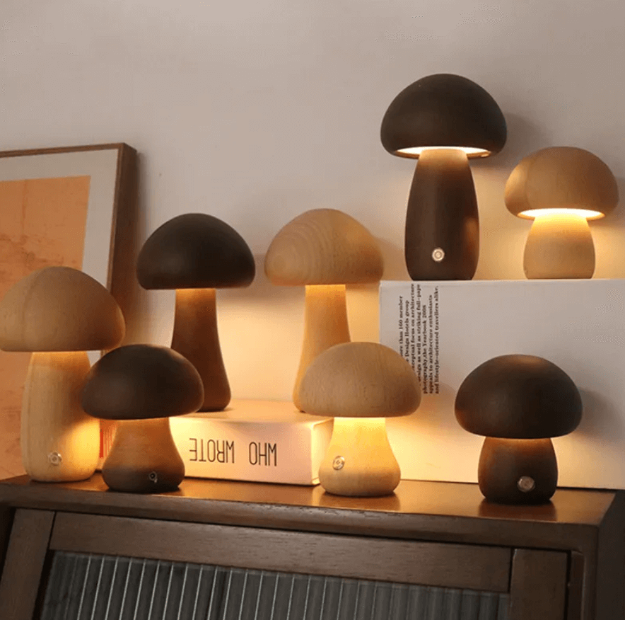 Mini Grzybowa Lampa Stołowa z Miękkim Oświetleniem LED