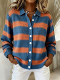 Livia | Randig Stickad Cardigan