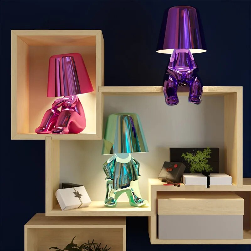 ThinkLuxe - Nowoczesna Lampa Stołowa LED z Podstawą z Sztucznej Żywicy