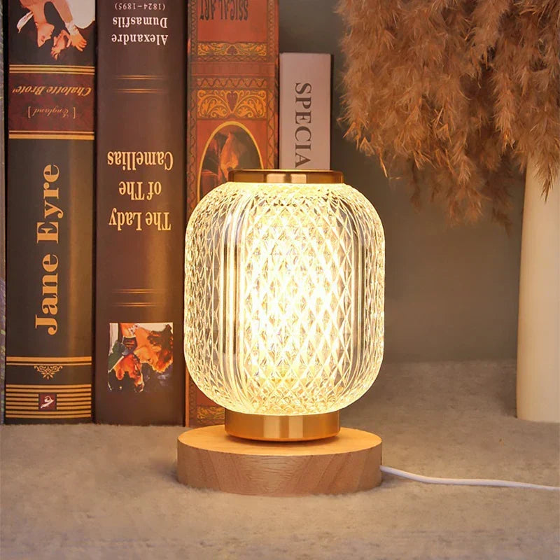 NordicGlow - Przyciemniana Lampa Stołowa LED z Kryształowym Designem i Energooszczędnym Oświetleniem