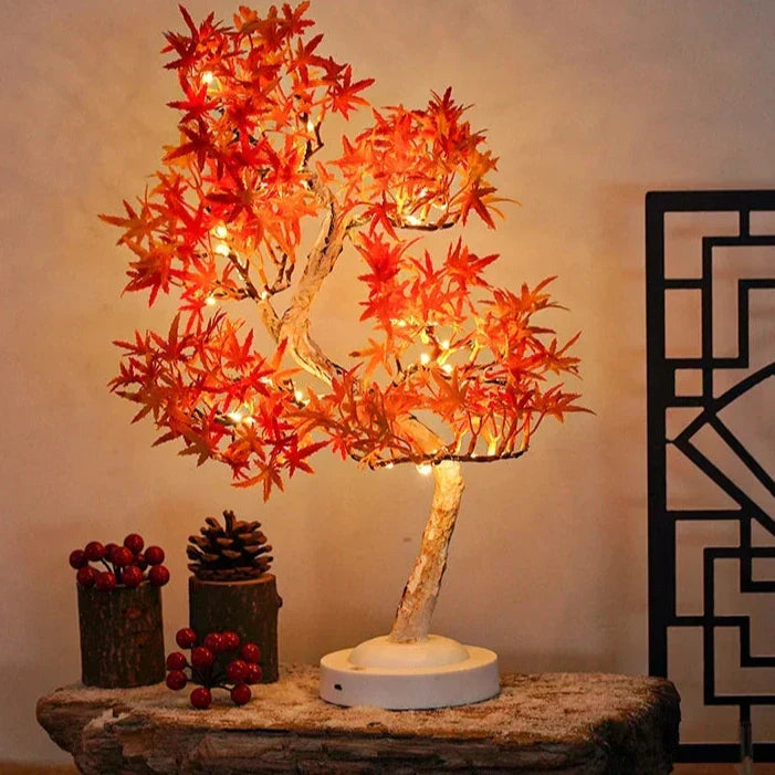 LumiLeaf - LED Klonowy Bonsai Lampa Stołowa – Nastrojowa Lampa do Salonu i Sypialni