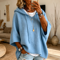 Lea – Ljusblå Poncho Tröja