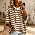 Mathilde – Taupe Randig Poncho Tröja