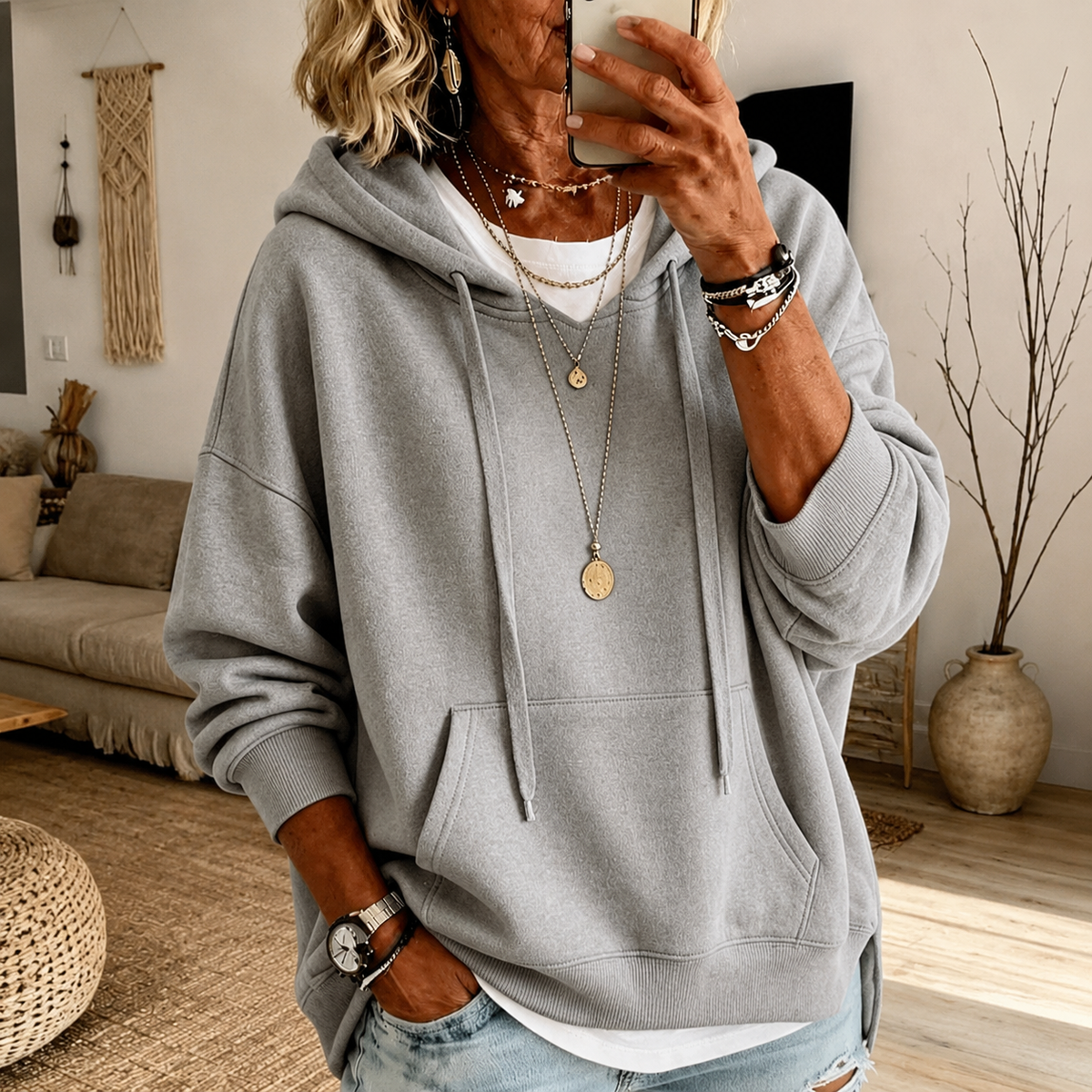 Elaijah – Ljusgrå Tröja