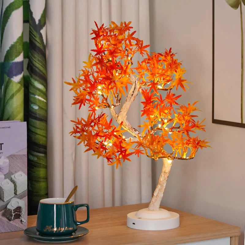LumiLeaf - LED Klonowy Bonsai Lampa Stołowa – Nastrojowa Lampa do Salonu i Sypialni