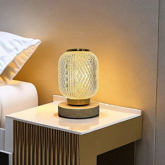 NordicGlow - Przyciemniana Lampa Stołowa LED z Kryształowym Designem i Energooszczędnym Oświetleniem