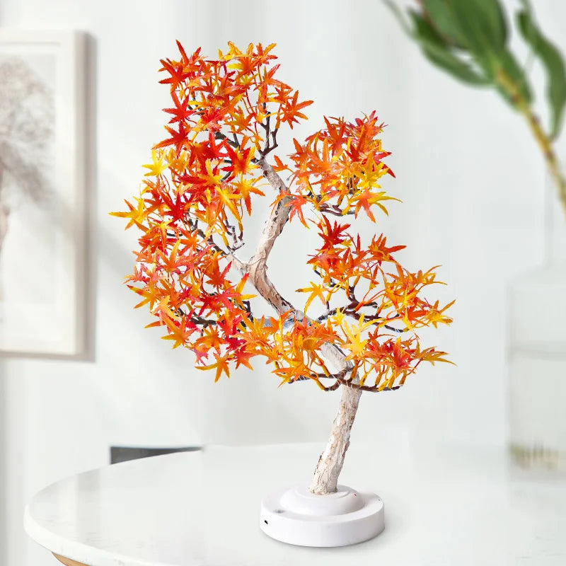 LumiLeaf - LED Klonowy Bonsai Lampa Stołowa – Nastrojowa Lampa do Salonu i Sypialni