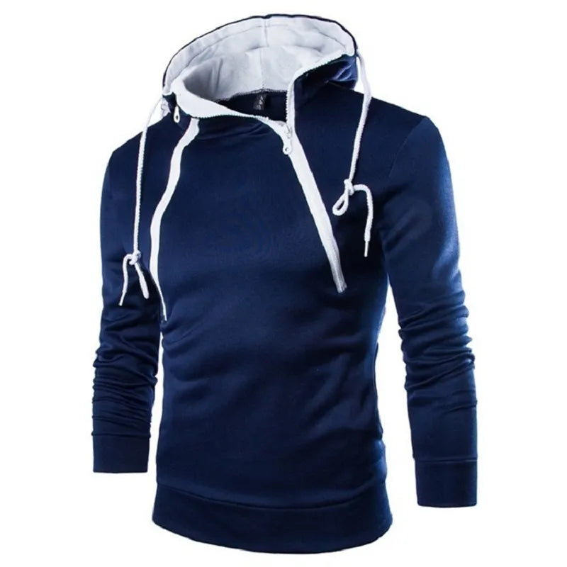 Hoodie Męski | Wysoka Szyja i Kaptur dla Ciepła