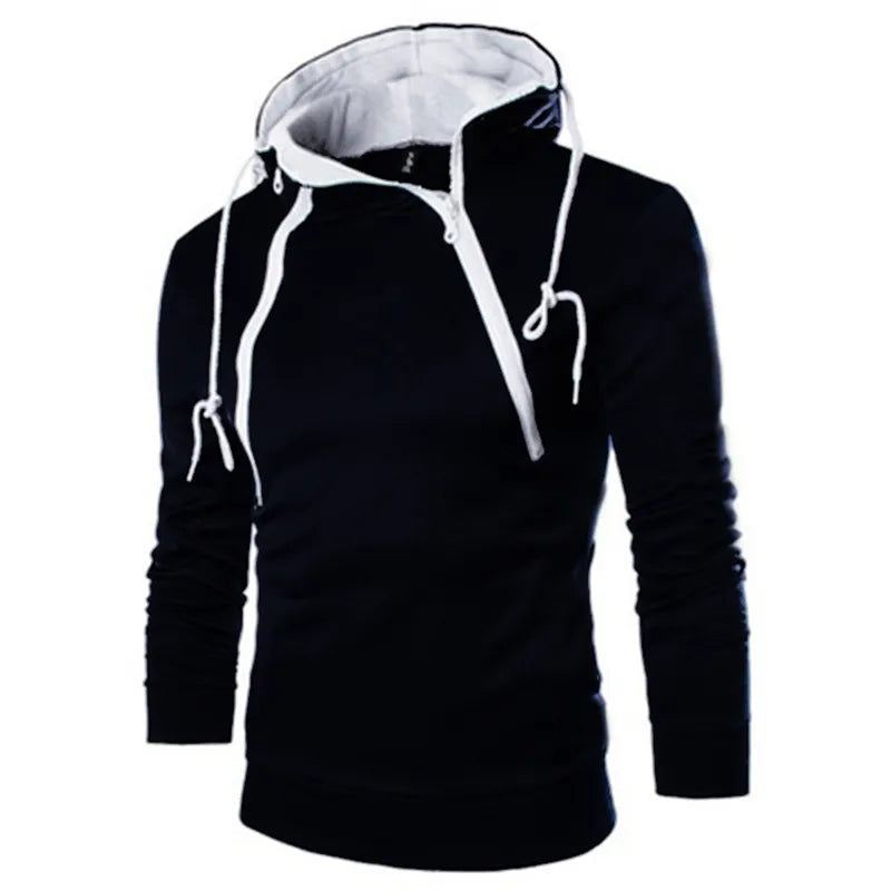 Hoodie Męski | Wysoka Szyja i Kaptur dla Ciepła