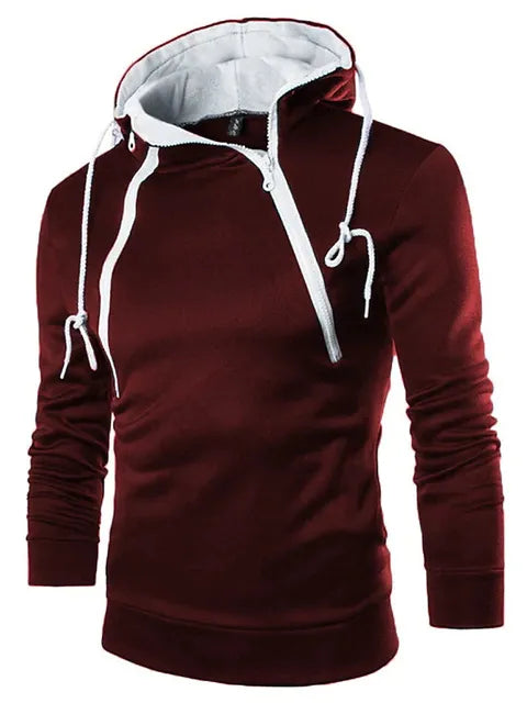 Hoodie Męski | Wysoka Szyja i Kaptur dla Ciepła