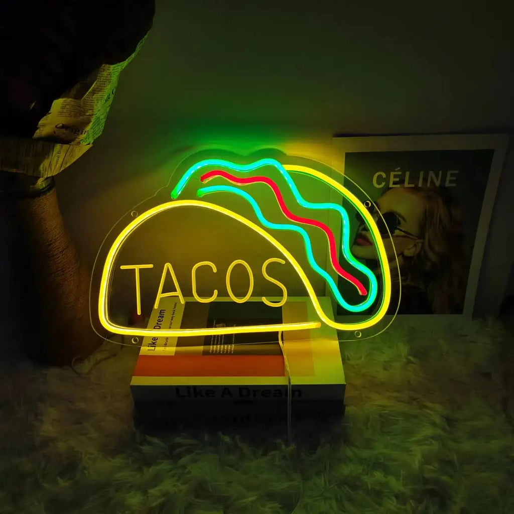 NeonTaco – LED Neonowy Plakat z Tacos Design | Nastrojowe Oświetlenie