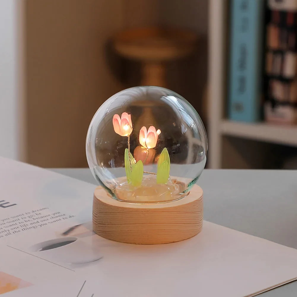 GlowTulip - Lampa Stołowa LED – Eleganckie Oświetlenie Dekoracyjne do Sypialni i Salonu