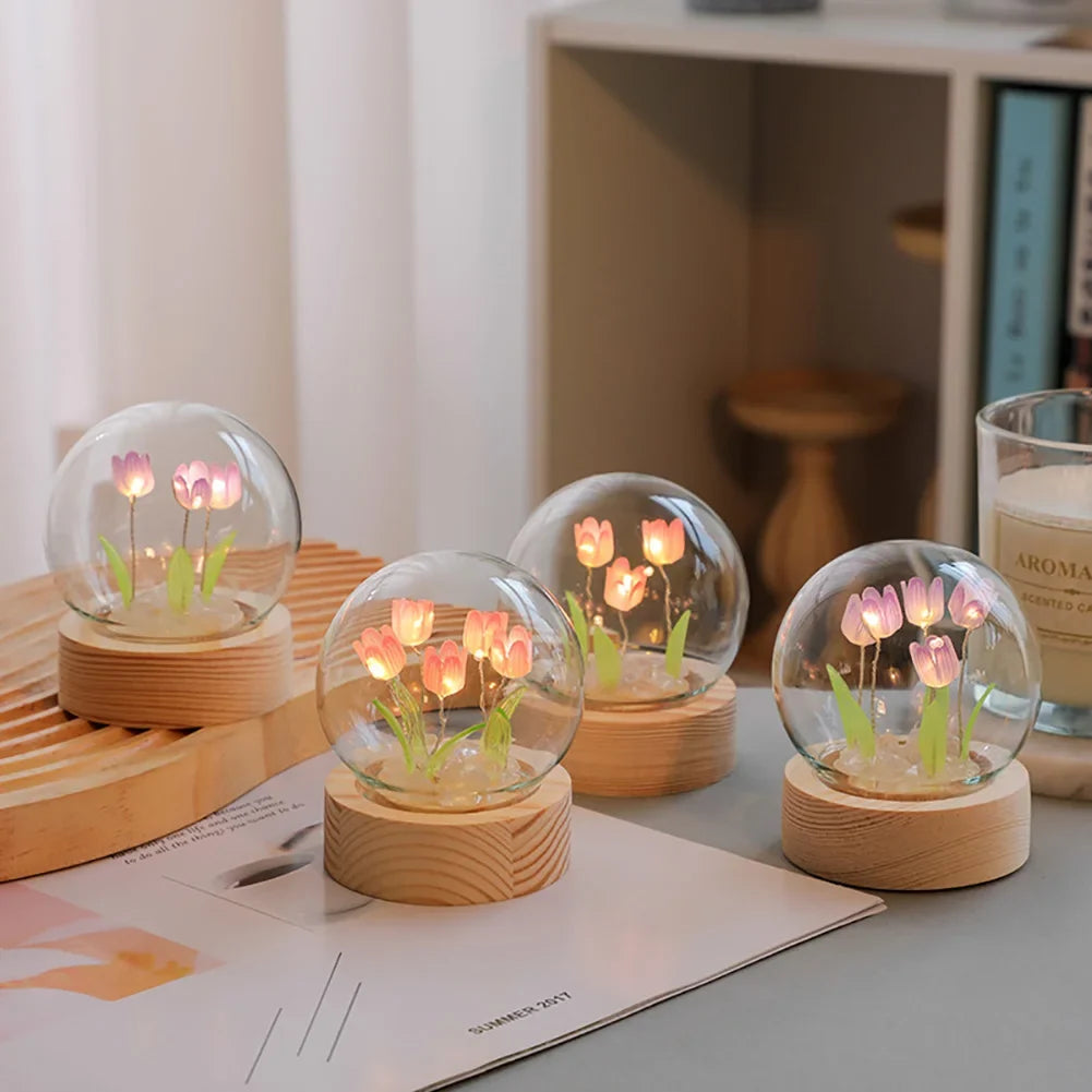 GlowTulip - Lampa Stołowa LED – Eleganckie Oświetlenie Dekoracyjne do Sypialni i Salonu