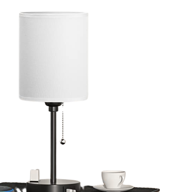 Lampa sypialniana - 3 temperatury barwowe, porty USB-C i USB-A, lampa stołowa z gniazdkiem AC