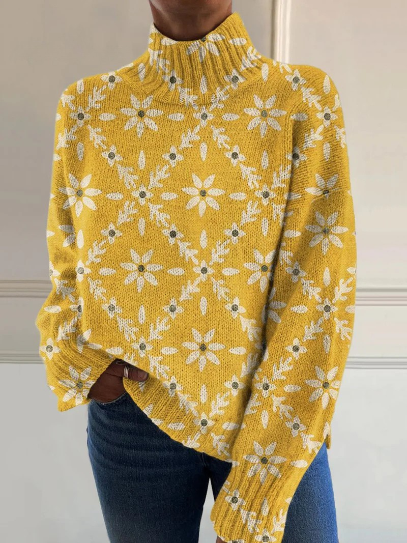 Georgia | Vintage Färgblockad Turtleneck